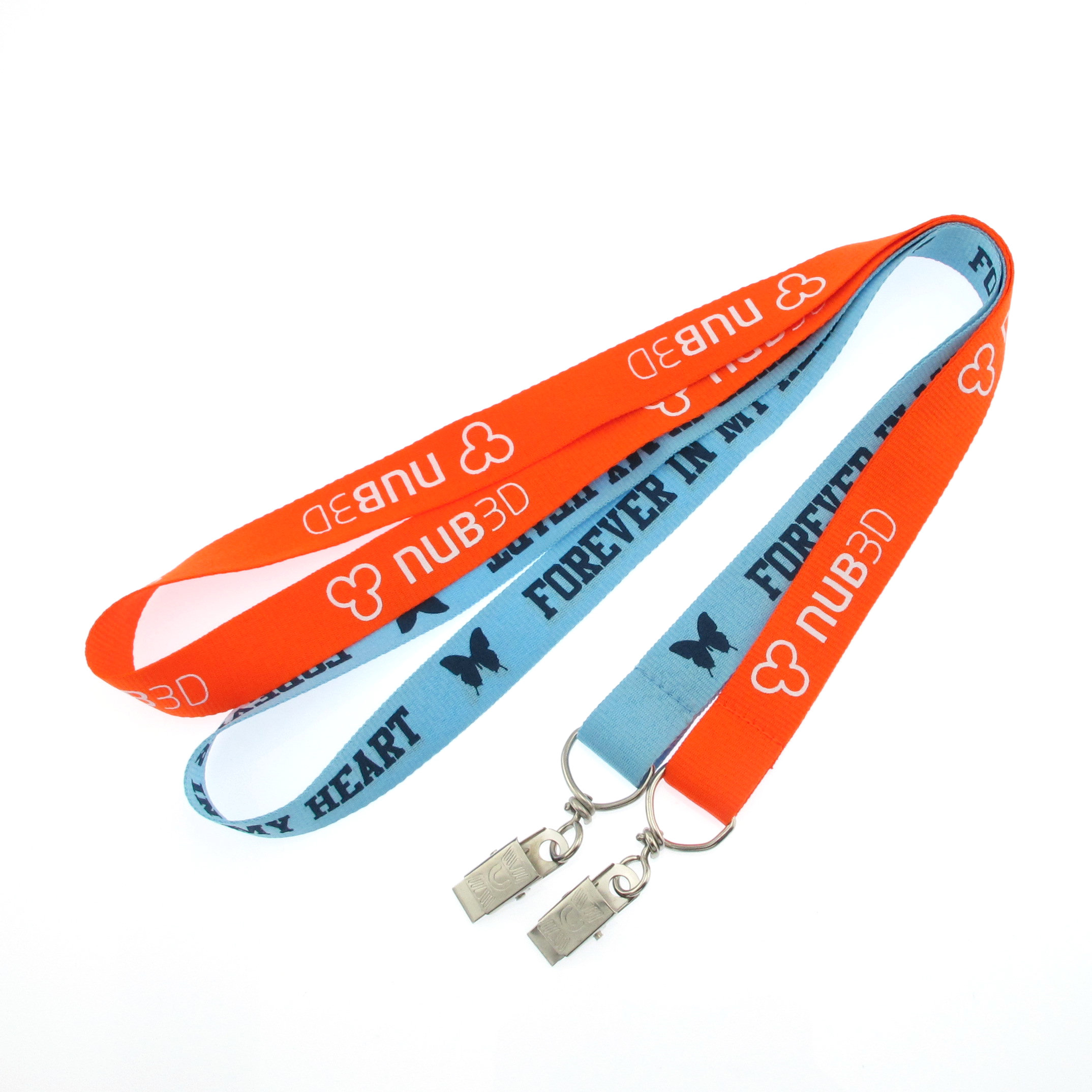 custom cheap screen printing metal keychain polyester branded lanyard