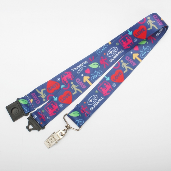 Polyester textile printed dye sublimation neck lanyard free sample