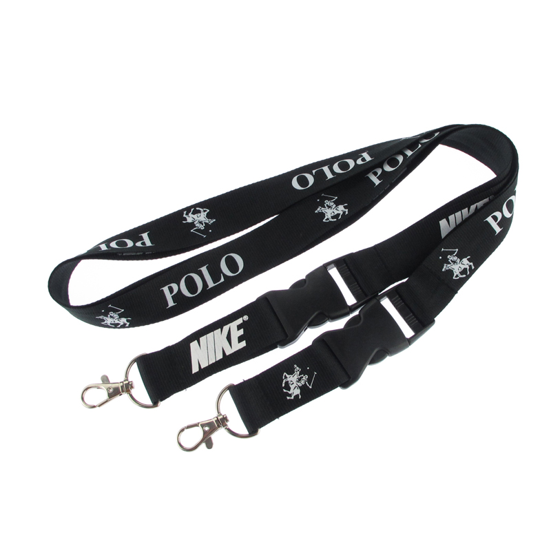 Factory custom cheap polyester lanyard with breakaway buckle