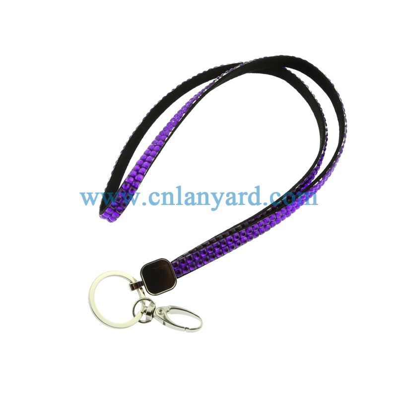 Rhinestone Bling Crystal Key Chain Lanyard Neck ID Badge Cell Phone Holder