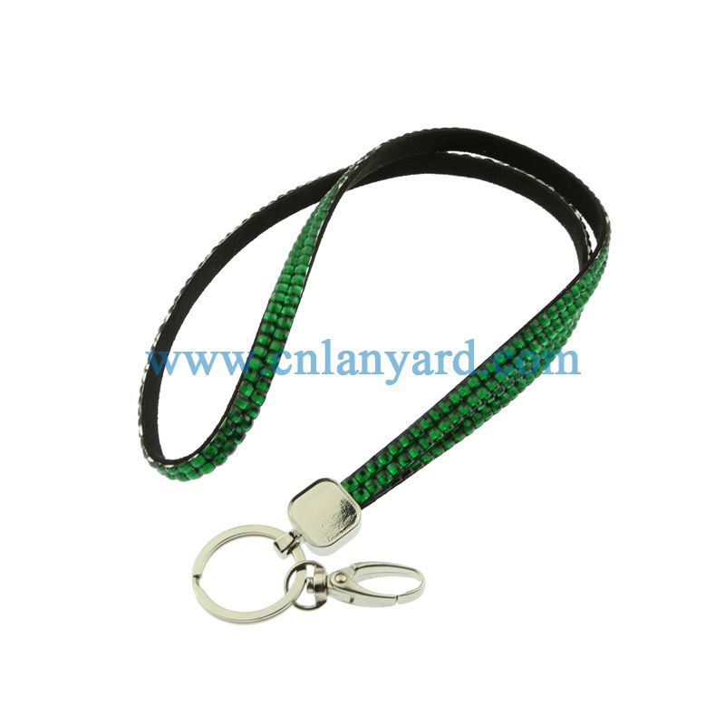 Rhinestone Bling Crystal Key Chain Lanyard Neck ID Badge Cell Phone Holder