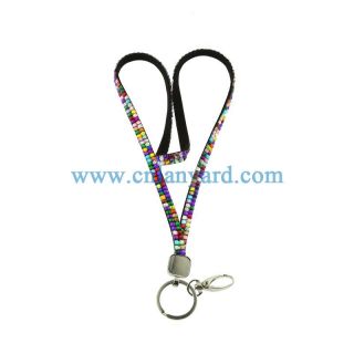 Rhinestone Bling Crystal Key Chain Lanyard Phone Holder ID Badge