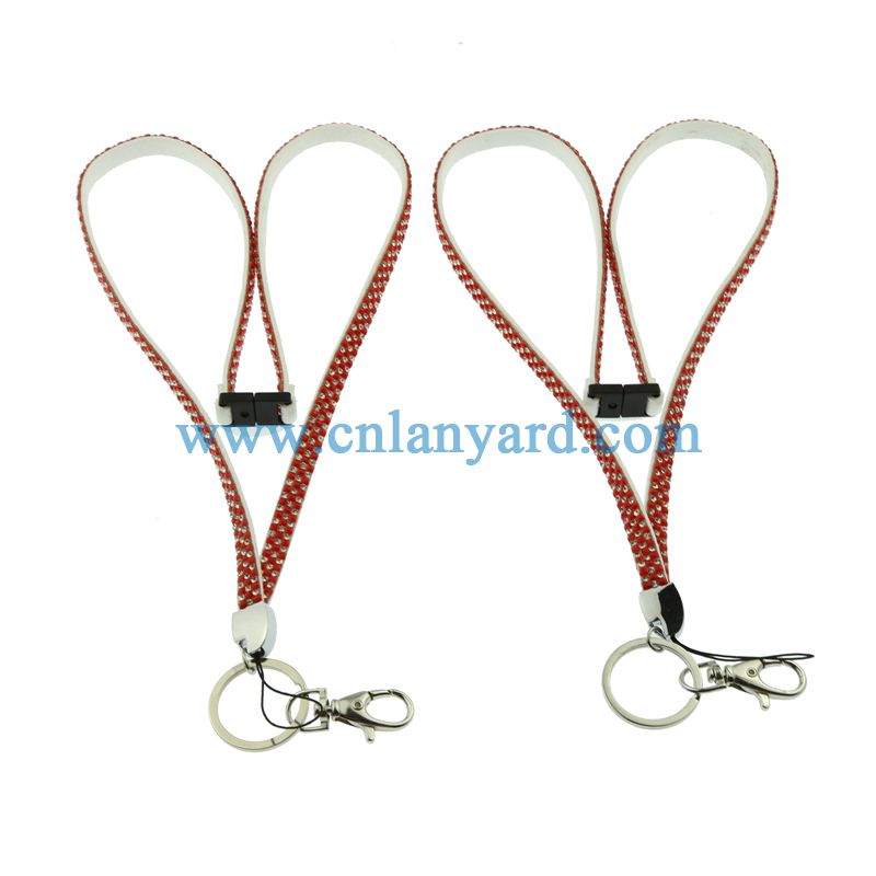 Rhinestone Bling Crystal Key Chain Lanyard Phone Holder ID Badge