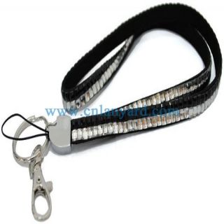Clear Crystal Bling Rhinestone Lanyard Badge Holder