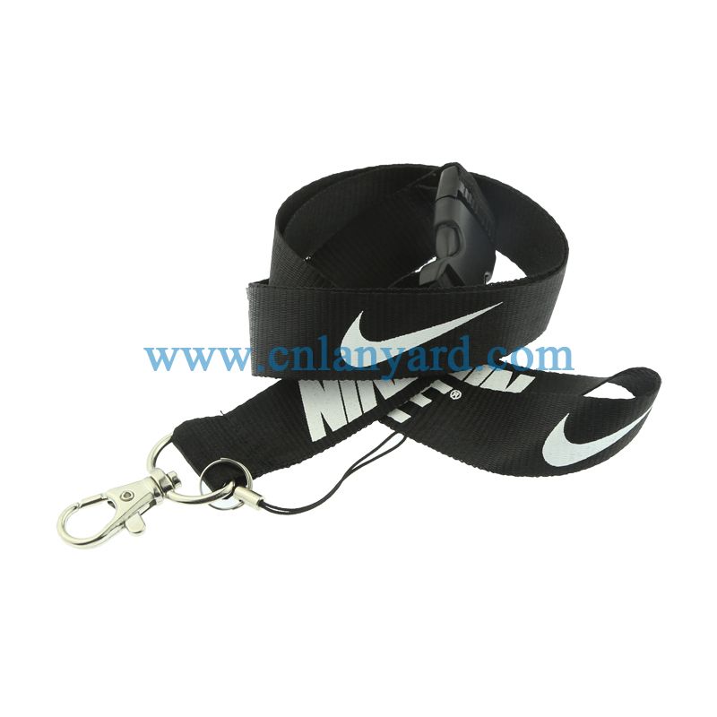 Fashion Popular Black Sport Clothing Logo Custom Lanyard