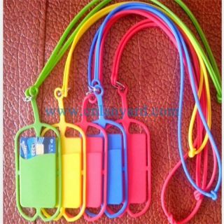 Adjustable Silicone Phone Holder Lanyard with Crossbody Strap for Hands Free Use