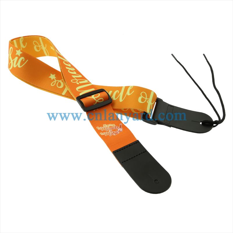 Guitar Strap Skull Pattern Adjustable Genuine Leather Ends for Guitar Bass