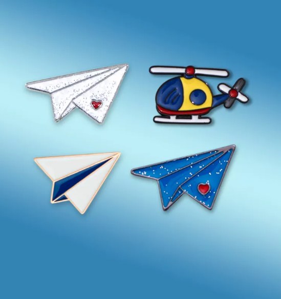 Custom Airplane Hard Enamel Pin detail 3 Custom Airplane Hard Enamel Pin detail 3
