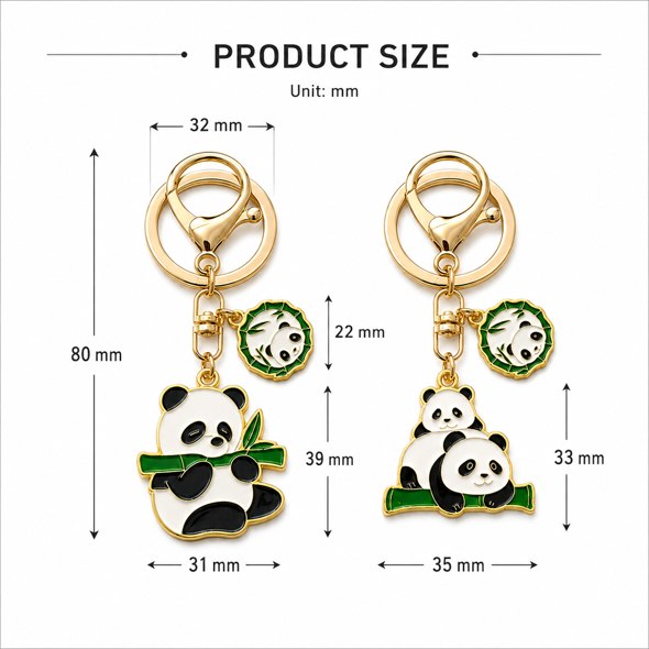 Custom Panda Metal Keychain product detail 3 Custom Panda Metal Keychain product detail 3