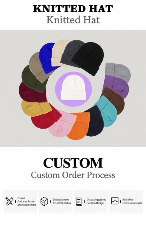 Custom knit hat color selection and ordering process