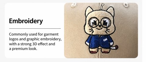 Embroidery detail for custom logo knit hats