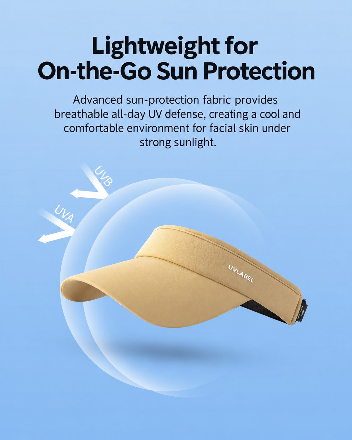 Lightweight open-top sun visor for outdoor protection